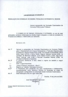 Resolução do Conselho de Ensino, Pesquisa e Extensão nº 0390/2009