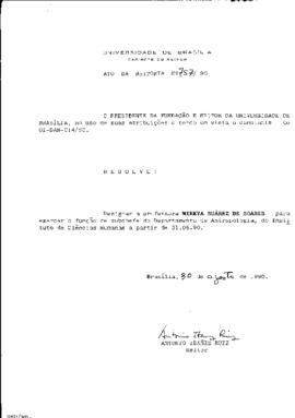 Ato da Reitoria nº 0757/1990