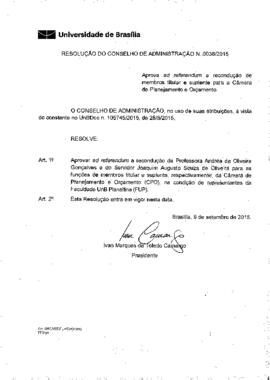 Resolução do Conselho de Administração nº 0038/2015