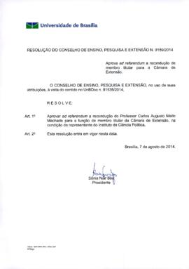 Resolução do Conselho de Ensino, Pesquisa e Extensão nº 0159/2014