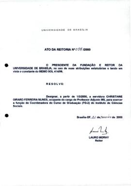 Ato da Reitoria nº 0055/2000