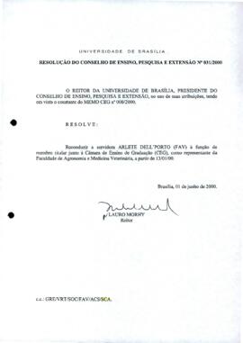 Resolução do Conselho de Ensino, Pesquisa e Extensão nº 0031/2000