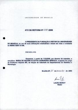Ato da Reitoria nº 0050/2000