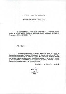 Ato da Reitoria nº 1314/2002