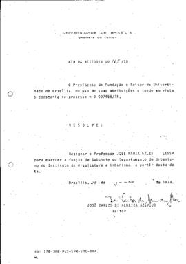 Ato da Reitoria nº 0165/1978