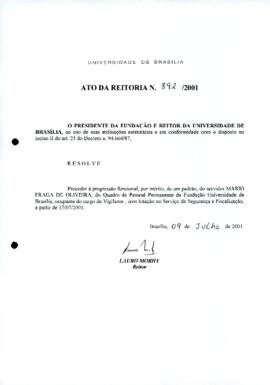 Ato da Reitoria nº 0892/2001