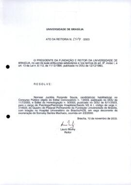 Ato da Reitoria nº 2514/2003