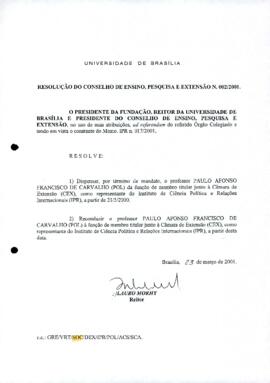 Resolução do Conselho de Ensino, Pesquisa e Extensão nº 0002/2001