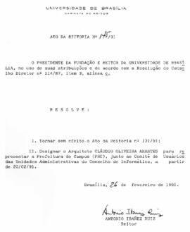 Ato da Reitoria nº 0145/1991