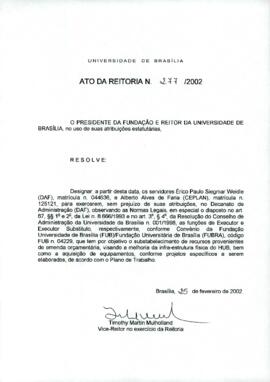 Ato da Reitoria nº 0277/2002