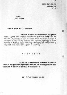 Ato da Reitoria nº 0176/1976