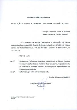 Resolução do Conselho de Ensino, Pesquisa e Extensão nº 0047/2012