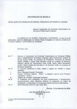 Resolução do Conselho de Ensino, Pesquisa e Extensão nº 0549/2009