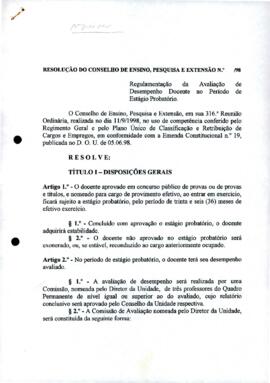 Resolução do Conselho de Ensino, Pesquisa e Extensão nº SN.0001/1998