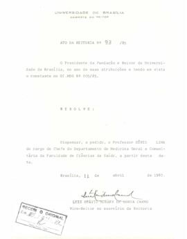 Ato da Reitoria nº 0093/1985