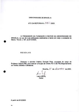 Ato da Reitoria nº 2752/2003