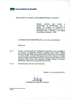 Resolução do Conselho de Administração nº 0039/2014