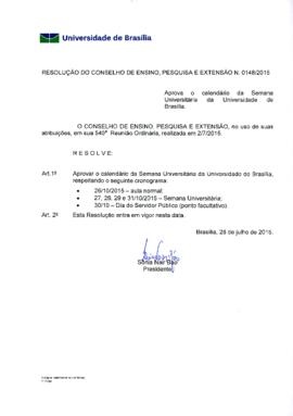 Resolução do Conselho de Ensino, Pesquisa e Extensão nº 0148/2015