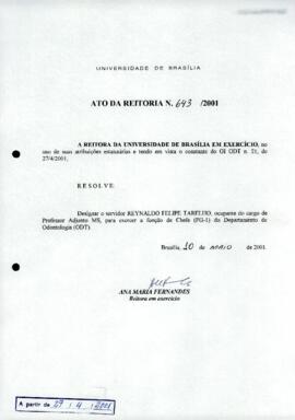 Ato da Reitoria nº 0643/2001