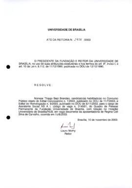 Ato da Reitoria nº 2426/2003