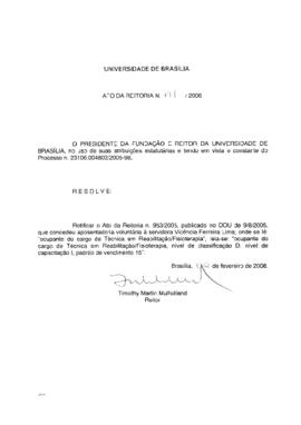 Ato da Reitoria nº 0171/2006