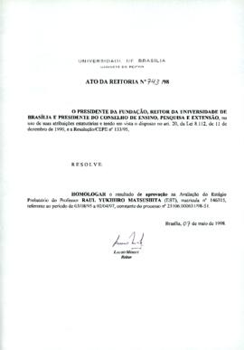 Ato da Reitoria nº 0743/1998