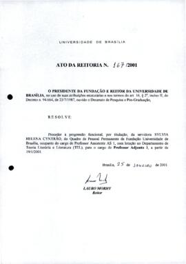 Ato da Reitoria nº 0167/2001