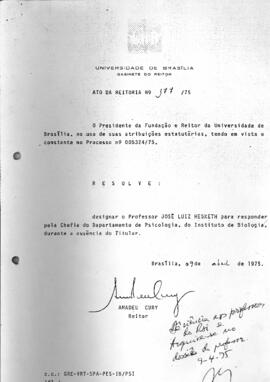 Ato da Reitoria nº 0177/1975