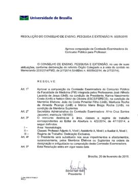 Resolução do Conselho de Ensino, Pesquisa e Extensão nº 0025/2015