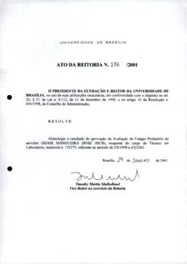 Ato da Reitoria nº 0186/2001