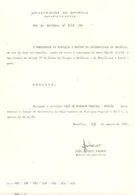 Ato da Reitoria nº 0316/1986