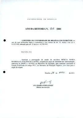 Ato da Reitoria nº 0705/2001