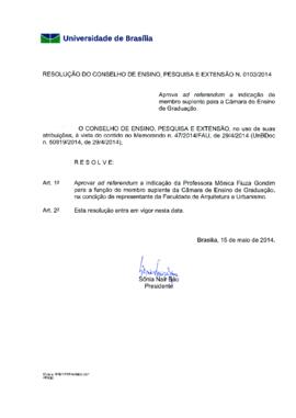 Resolução do Conselho de Ensino, Pesquisa e Extensão nº 0103/2014