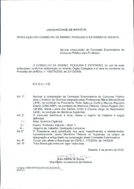 Resolução do Conselho de Ensino, Pesquisa e Extensão nº 0002/2010