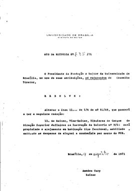 Ato da Reitoria nº 0635/1971