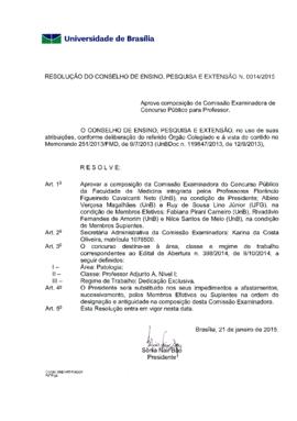 Resolução do Conselho de Ensino, Pesquisa e Extensão nº 0014/2015