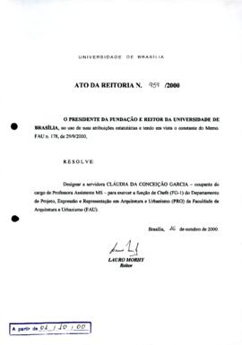 Ato da Reitoria nº 0959/2000