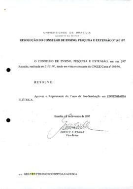 Resolução do Conselho de Ensino, Pesquisa e Extensão nº 0005/1997