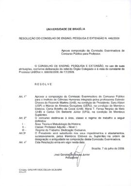 Resolução do Conselho de Ensino, Pesquisa e Extensão nº 0446/2009