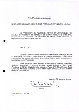 Resolução do Conselho de Ensino, Pesquisa e Extensão nº 0065/2006