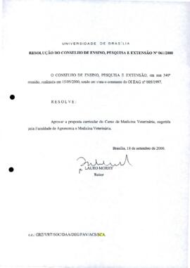 Resolução do Conselho de Ensino, Pesquisa e Extensão nº 0061/2000