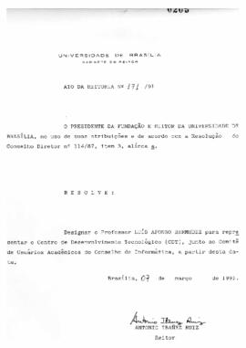 Ato da Reitoria nº 0171/1991