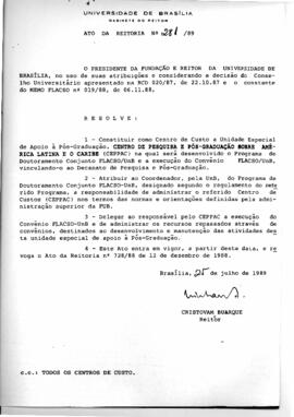 Ato da Reitoria nº 0281/1989