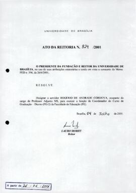 Ato da Reitoria nº 0824/2001