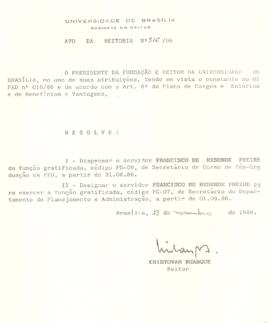 Ato da Reitoria nº 0516/1986