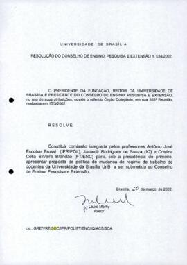 Resolução do Conselho de Ensino, Pesquisa e Extensão nº 0034/2002