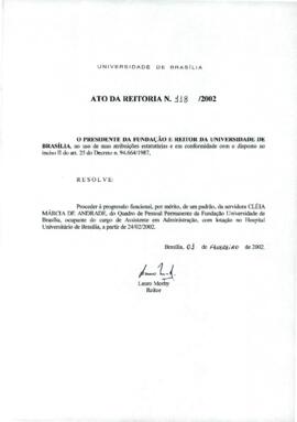 Ato da Reitoria nº 0118/2002