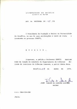 Ato da Reitoria nº 0125/1978