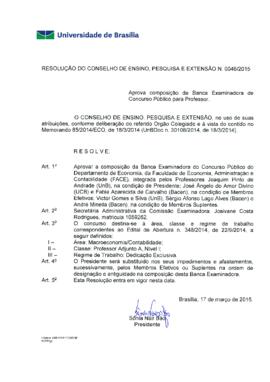 Resolução do Conselho de Ensino, Pesquisa e Extensão nº 0046/2015