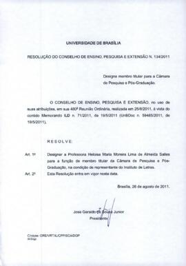 Resolução do Conselho de Ensino, Pesquisa e Extensão nº 0134/2011